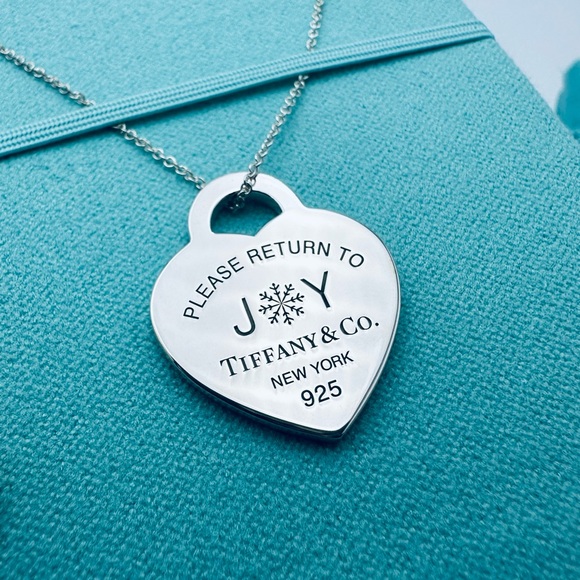 LIMITED Tiffany & Co. Please Return to Joy Heart Charm Necklace in Silver 16-18” - Picture 3 of 10